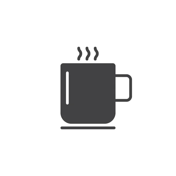 温かいお飲み物マグカップ アイコン ベクトル 固体フラット サイン ロゴの図で隔離ピクトグラム — ストックベクタ