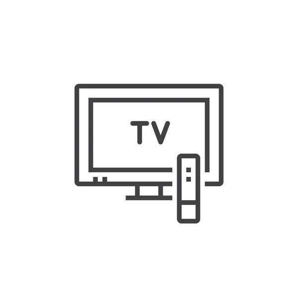 Иконка Телевизионной Линии Изображение Векторного Логотипа Телевизора Линейная Пиктограмма Выделенная — стоковый вектор