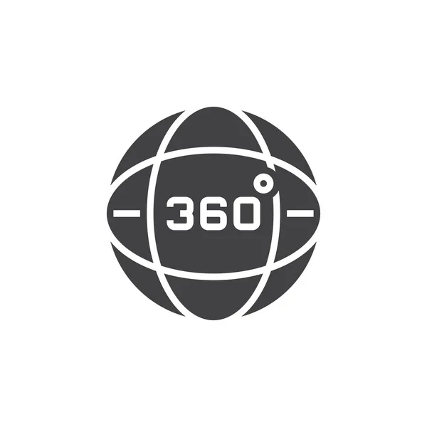 Sinal Visão 360 Graus Vetor Ícone Globo Ilustração Logotipo Sólido — Vetor de Stock