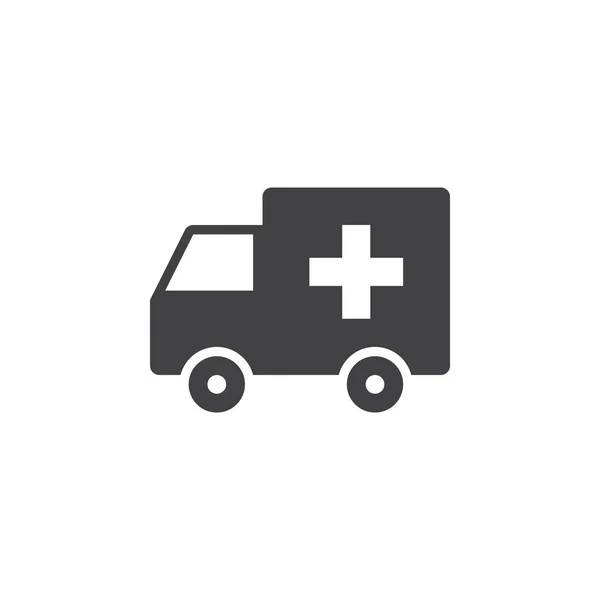 Ambulans Araba Simge Vektör Katı Logo Illüstrasyon Üzerinde Beyaz Izole — Stok Vektör