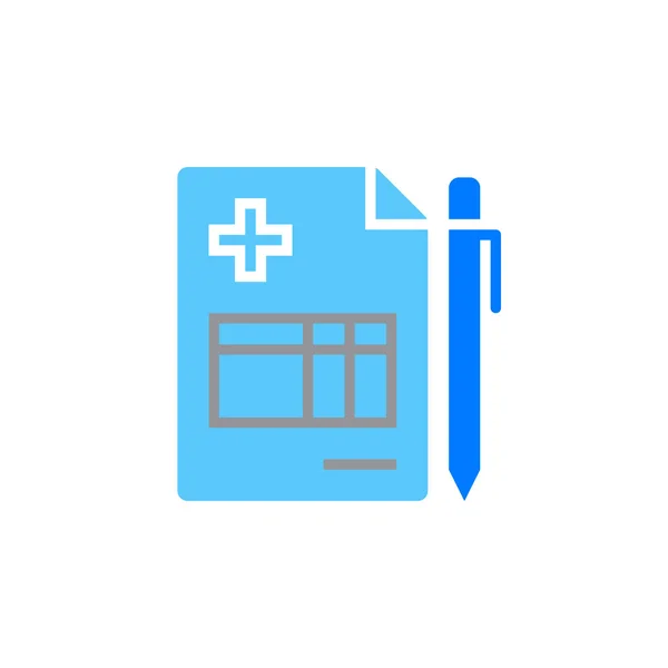 Krankenakte Symbol Vektor Dokument Solide Logo Abbildung Buntes Piktogramm Auf — Stockvektor