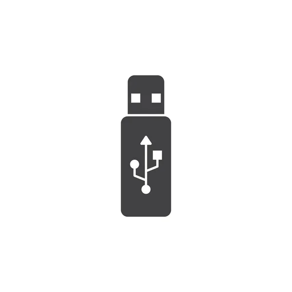 Usb Stick Ikonen Vektor Flash Minne Solid Logo Illustration Piktogram — Stock vektor