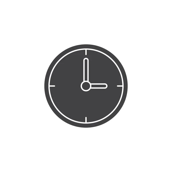 Clock Icon Vector Time Solid Logo Illustration Pictogram Isolated White — Stock Vector