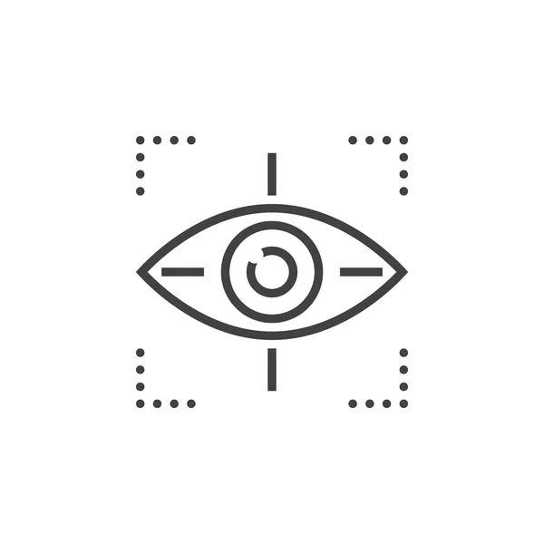 Vetor Ícone Símbolo Alvo Ícone Linha Rastreamento Olhos Ilustração Logotipo — Vetor de Stock