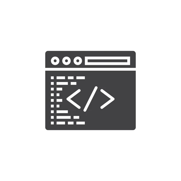 Símbolo Código Personalizado Vector Icono Programación Signo Plano Lleno Pictograma — Archivo Imágenes Vectoriales