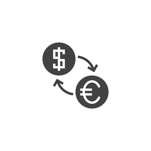 Wechselkurssymbolvektor Solides Logo Piktogramm Auf Weiß Isoliert Pixelperfekte Illustratio — Stockvektor