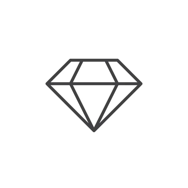 Icona Linea Diamante Brillante Illustrazione Del Logo Vettoriale Contorno Pittogramma — Vettoriale Stock