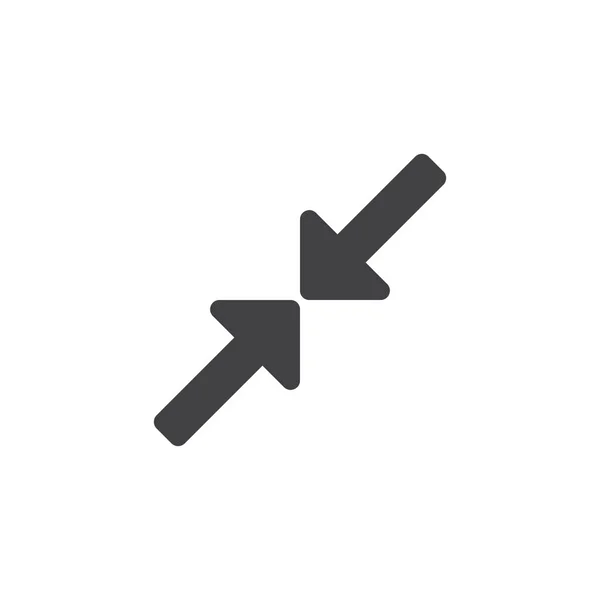 Icon Vektor Komprimieren Solide Logo Abbildung Minimieren Piktogramm Auf Weiß — Stockvektor