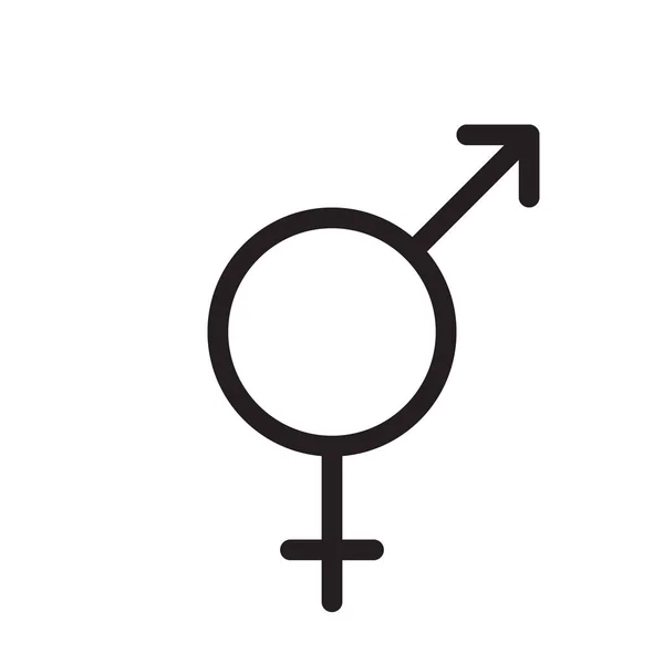 Intergender Symbool Lijn Pictogram Overzicht Logo Vectorillustratie Lineaire Pictogram Geïsoleerd — Stockvector