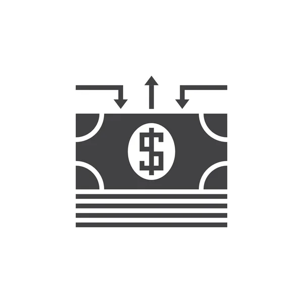 Money Flow Icon Vector Income Expenses Concept Solid Logo Pictogram — Stock Vector