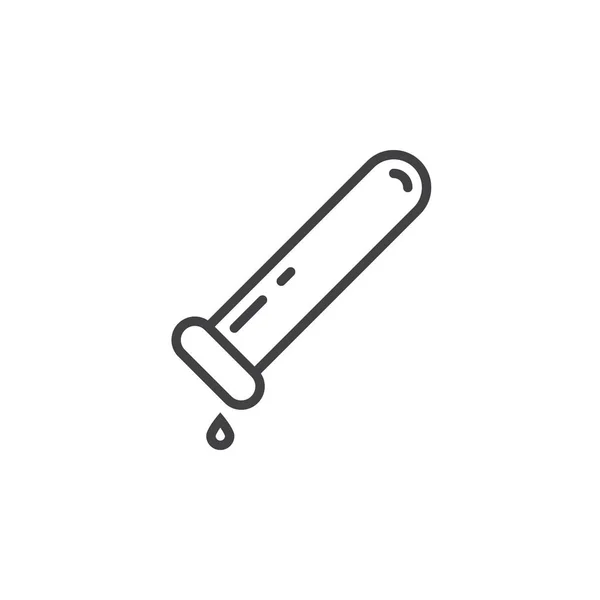 Test Tube Blood Sample Line Icon Outline Vector Logo Illustration — Stock Vector