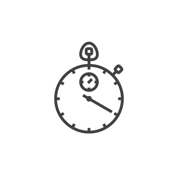 Icône Ligne Chronomètre Signe Vectoriel Contour Pictogramme Linéaire Isolé Sur — Image vectorielle