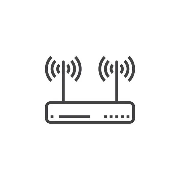 Wifi Router Drahtloses Dsl Modem Line Symbol Umrissvektorzeichen Lineares Piktogramm — Stockvektor