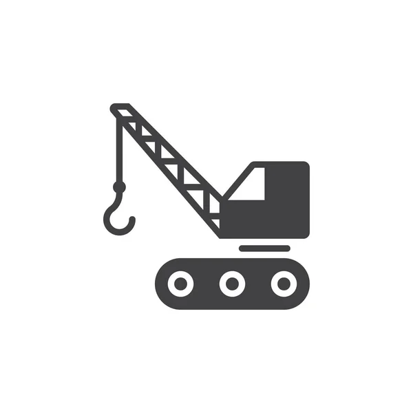 Crawler Crane Icon Vector Filled Flat Sign Solid Pictogram Isolated — Stock Vector