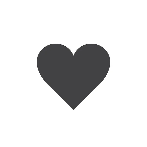爱情的象征 心脏图标向量 坚实的标志例证 在白色查出的象形图 — 图库矢量图片
