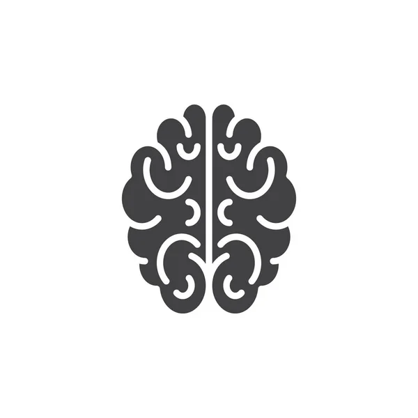 Icono Cerebral Vector Ilustración Logotipo Sólido Pictograma Aislado Blanco — Archivo Imágenes Vectoriales