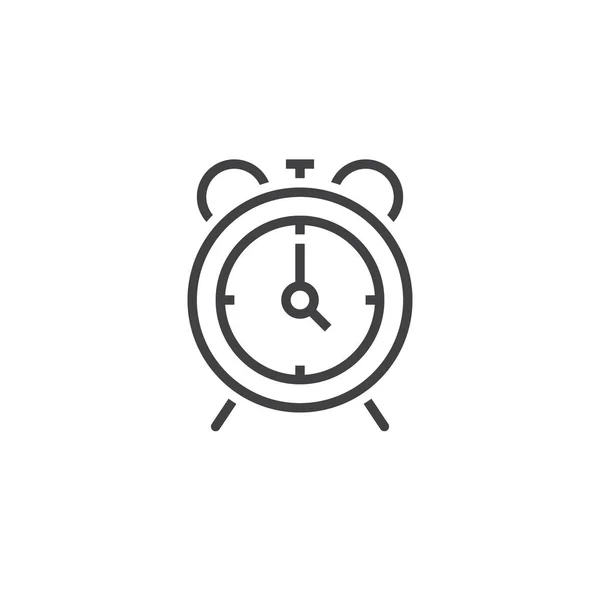 Çalar Saat Satırı Simgesi Anahat Vektör Logosu Doğrusal Piktogram Beyaz — Stok Vektör