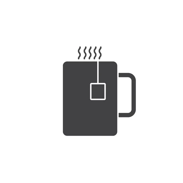 Thee Mok Pictogram Vector Cup Solide Logo Afbeelding Pictogram Geïsoleerd — Stockvector