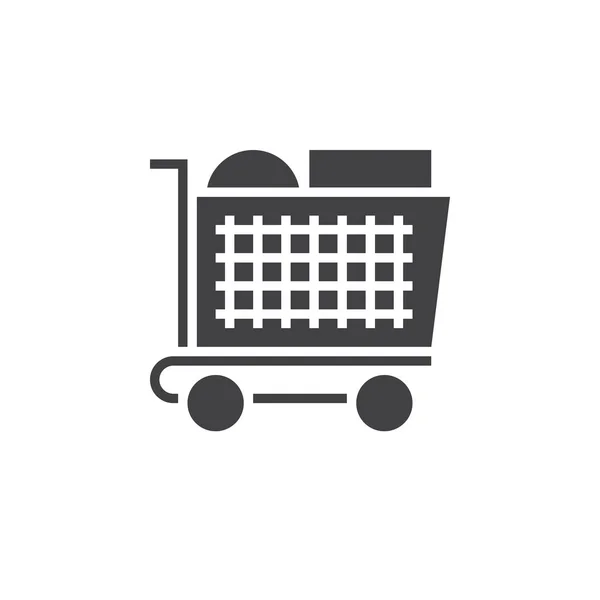 Shopping Cart Volledige Pictogram Vector Solide Logo Afbeelding Pictogram Geïsoleerd — Stockvector