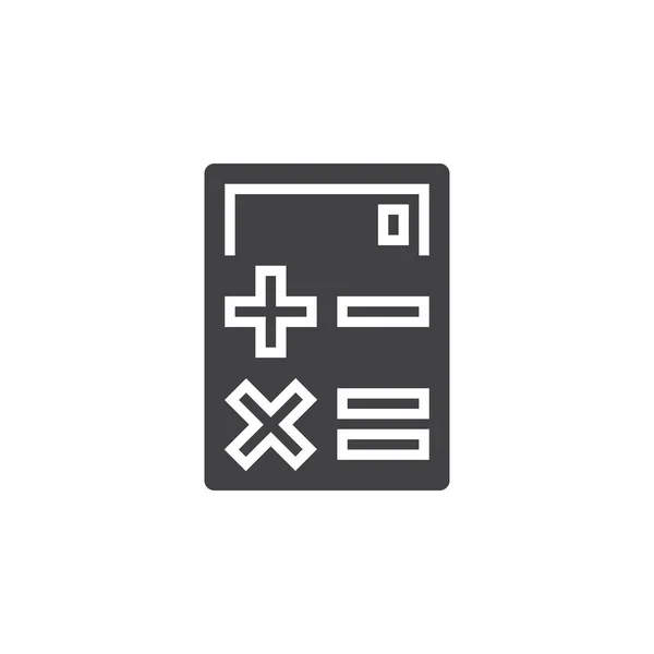 Вектор Значка Калькулятора Сплошной Логотип Пиктограмма Изолирована Белом Пиксельная Идеальная — стоковый вектор