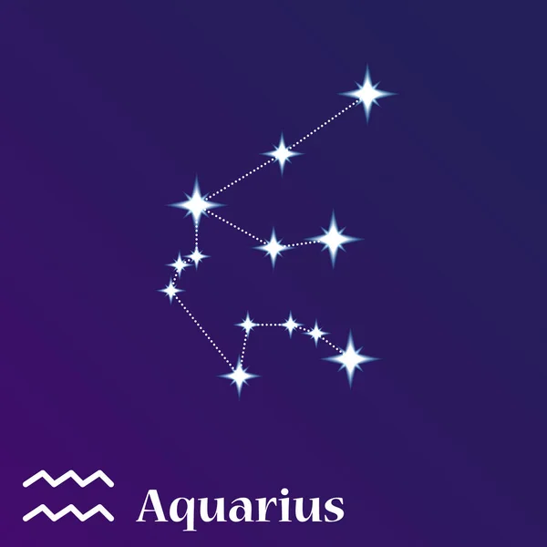 Vectorillustratie Van Waterman Zodiakaal Sterrenbeeld Horoscoop Symbool Teken Van Dierenriem — Stockvector
