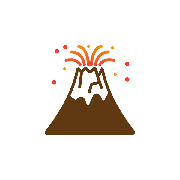 Vulkanausbruch Symbolvektor Gefülltes Flaches Zeichen Einfarbiges Piktogramm Auf Weiß Isoliert — Stockvektor