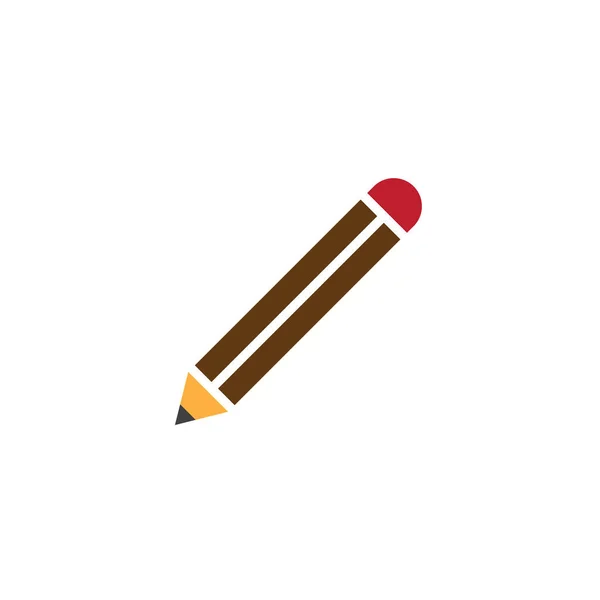 Kalem Simge Vektör Katı Logo Beyaz Piksel Mükemmel Illüstrasyon Izole — Stok Vektör