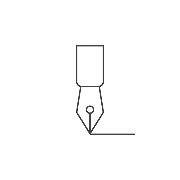 Stylo Plume Fine Ligne Icône Écrire Illustration Logo Vectoriel Contour — Image vectorielle