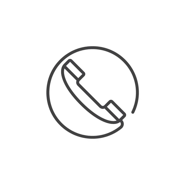 Chame Nos Símbolo Ícone Linha Telefônica Ilustração Logotipo Vetor Contorno —  Vetores de Stock