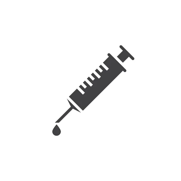 Vaccin Symbool Spuit Pictogram Vector Solide Logo Afbeelding Pictogram Geïsoleerd — Stockvector