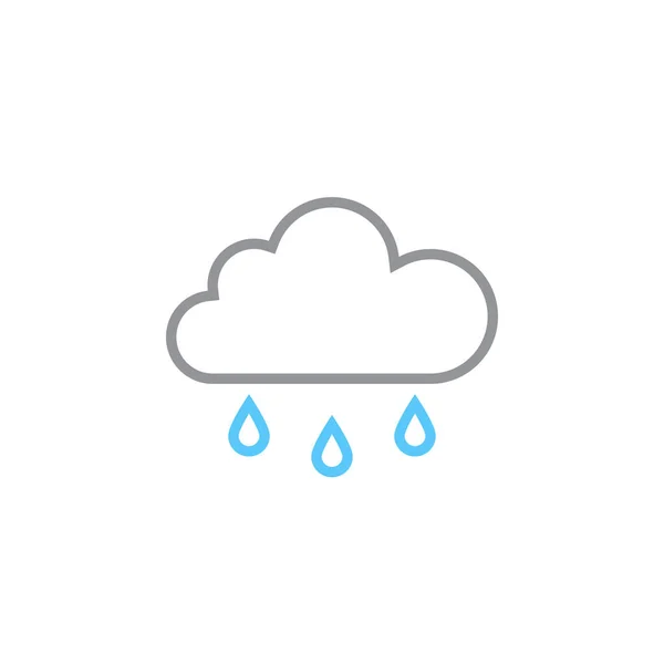 雲雨線アイコン アウトライン ベクトルのロゴの図 線形のピクトグラムを白で隔離 — ストックベクタ