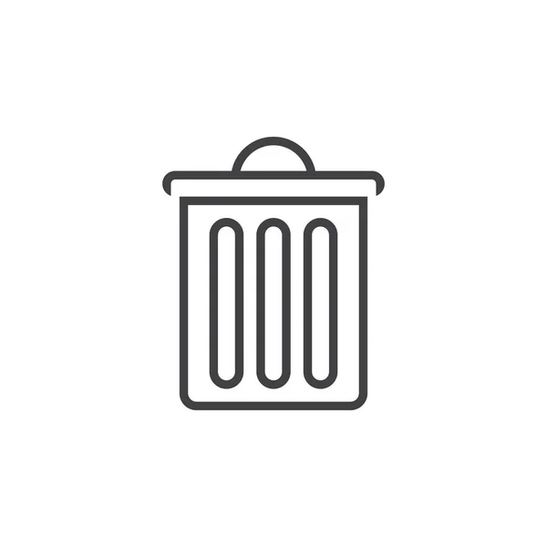 Trash Bin Line Icon Delete Outline Vector Logo Illustration Linear — Stock Vector