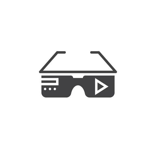 Vector Icono Gafas Realidad Virtual Ilustración Logotipo Sólido Pictograma Aislado — Vector de stock