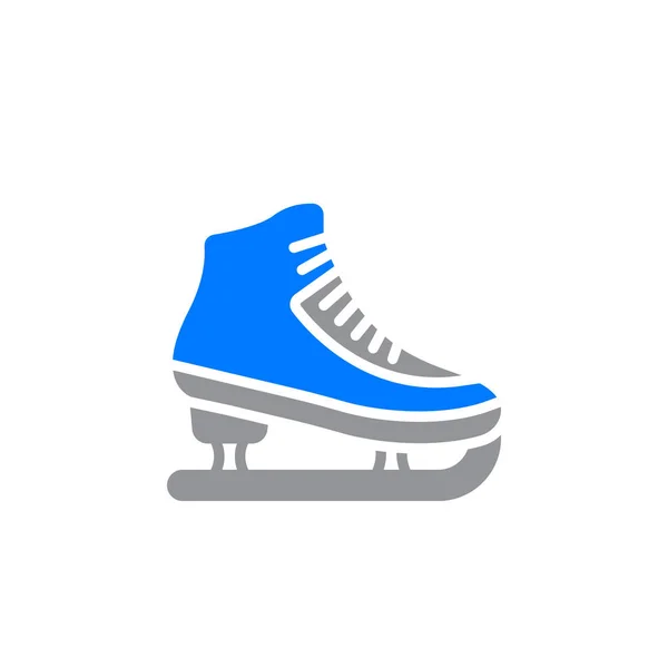 Eiskunstlauf Symbol Schlittschuh Icon Vektor Gefülltes Flaches Schild Einfarbiges Piktogramm — Stockvektor