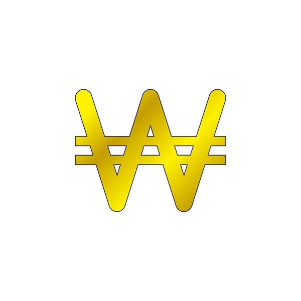 Won Koreański Symbol Zarejestruj Wektor Ilustracja Logo Solidne Kolorowe Piktogram — Wektor stockowy