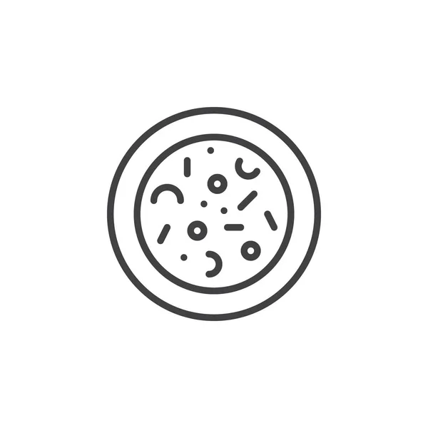 Mikroben Agar Platte Mit Bakterienkolonien Liniensymbol Umriss Vektor Logo Illustration — Stockvektor