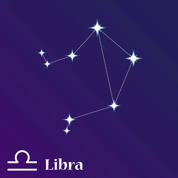 Libra Zodiacal Constellation Vector Illustration Horoscope Symbol Sign Zodiac — Stock Vector