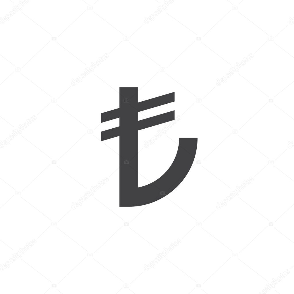 Turkish lira symbol. vector sign, solid logo illustration, pictogram isolated on white