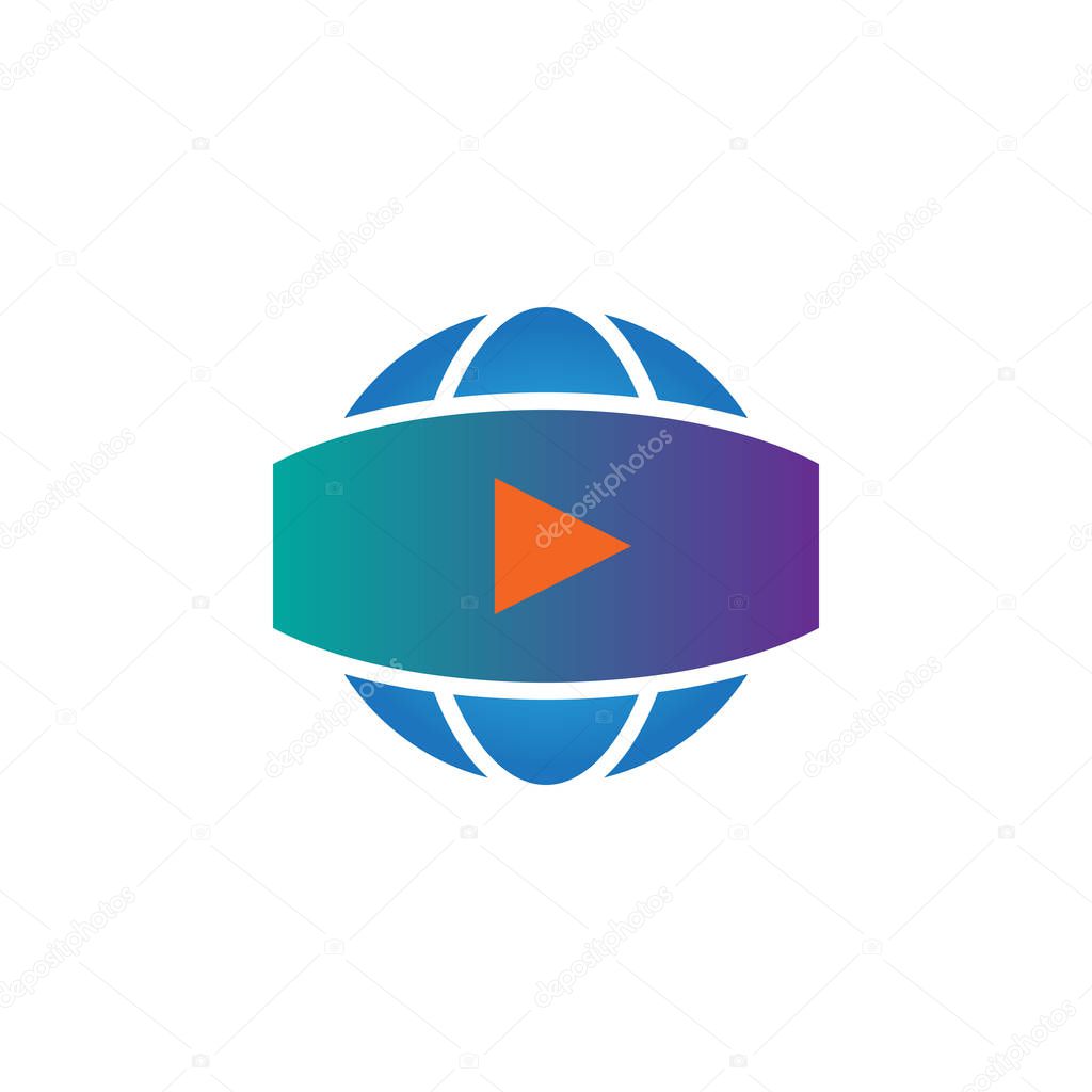360 degree panoramic video sign. vector icon, solid logo illustration, pictogram isolated on white