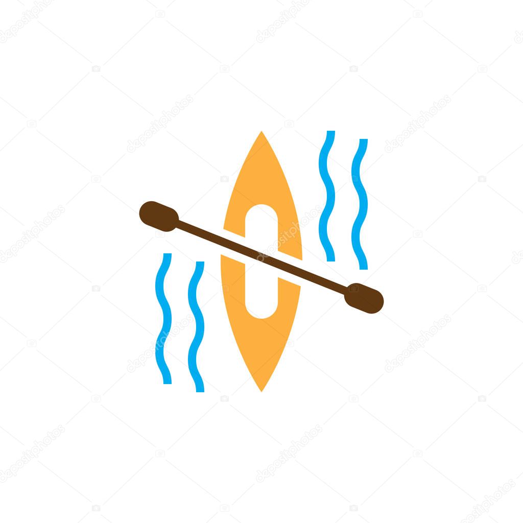 Kayak icon vector, canoe solid logo, pictogram isolated on whit