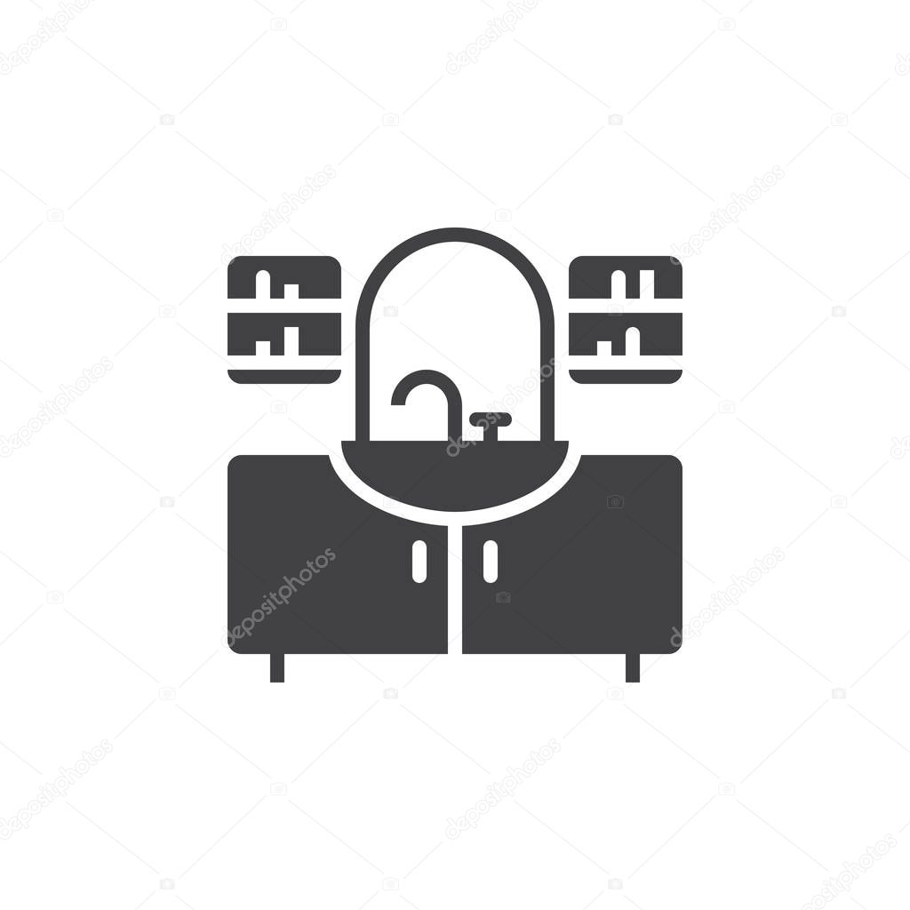 Washstand icon vector, solid flat sign, pictogram isolated on white, logo illustration