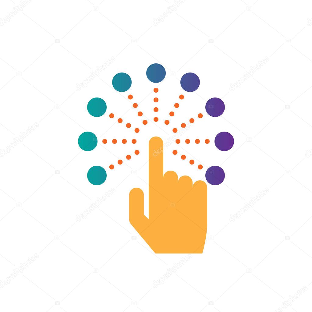 Interactive touch screen interface icon vector, solid logo illustration, pictogram isolated on white