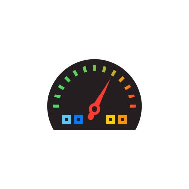 Pano simge vektör, hız ölçer katı logo illüstrasyon, renkli sembol üzerinde beyaz izole