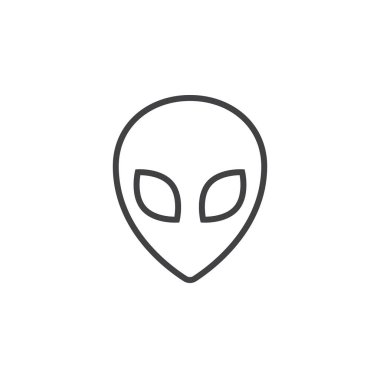 Uzaylı satırı simgesi, Anahat vektör logo illüstrasyon, doğrusal piktogram beyaz izole