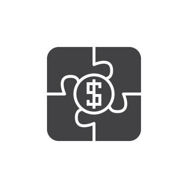 para bulmaca simge vektör, katı logosu, beyaz, piksel mükemmel illüstrasyon izole piktogram