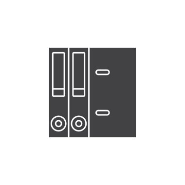 Kolu kemer bağlayıcı simge vektör, kağıt klasör katı logo illüstrasyon, üzerinde beyaz izole piktogram