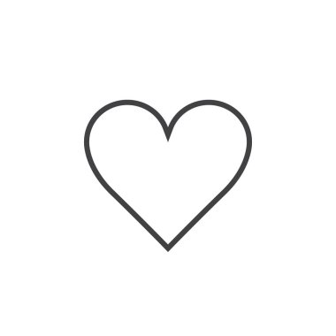 Aşk sembolü. kalp satırı simgesi, Anahat vektör logo illüstrasyon, doğrusal piktogram beyaz izole