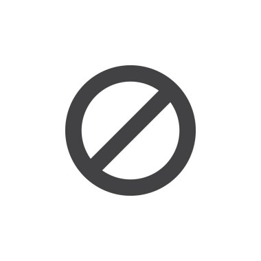 Ban daire simge vektör, yasağı katı logo illüstrasyon, üzerinde beyaz izole piktogram