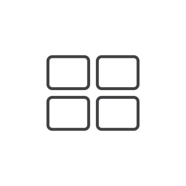 Blok düzeni satırı simgesi, Anahat vektör logo illüstrasyon, doğrusal piktogram beyaz izole