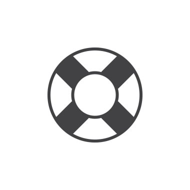 Hayat yüzük simge vektör, yardım katı logo illüstrasyon, üzerinde beyaz izole piktogram